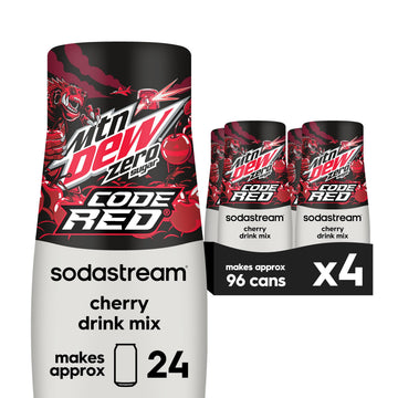 SodaStream MTN Dew Code Red Zero Sugar Drink Mix (440ml  Pack of 4)