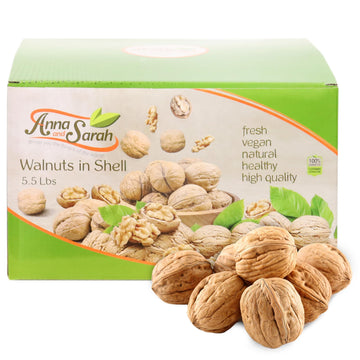 Anna and Sarah Jumbo Walnuts in Shell, Fresh Buttery Taste, 5.5 Lbs