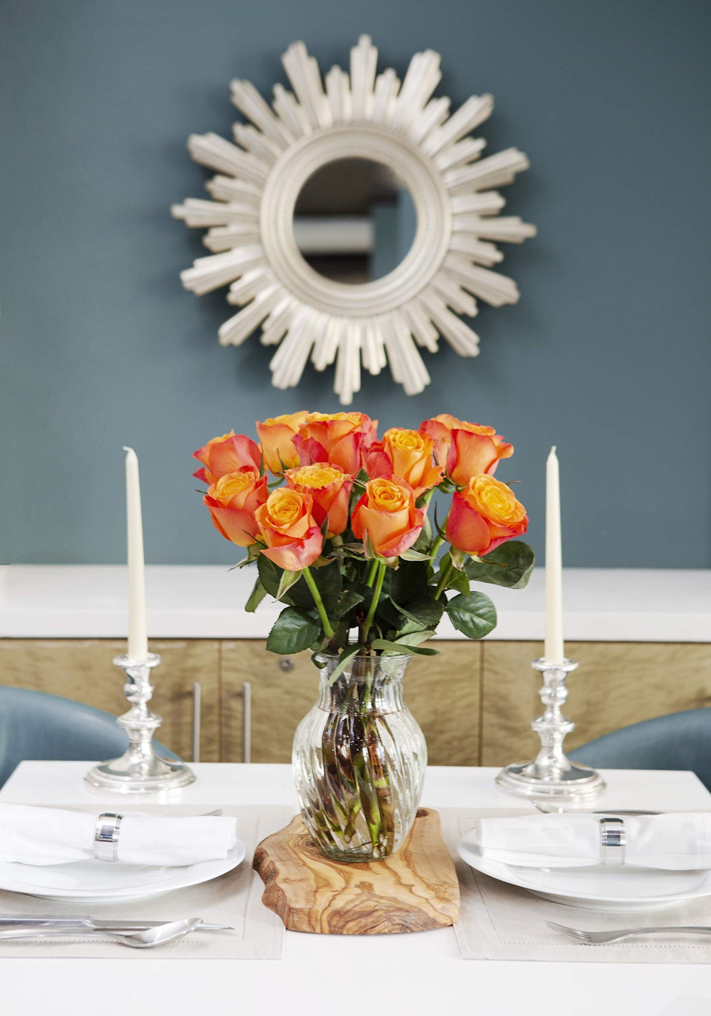 KaBloom Fresh Orange Roses Bouquet - 12 Long-Stem Flowers - Mothers Day Collection - Model KADF2755-V999-A999