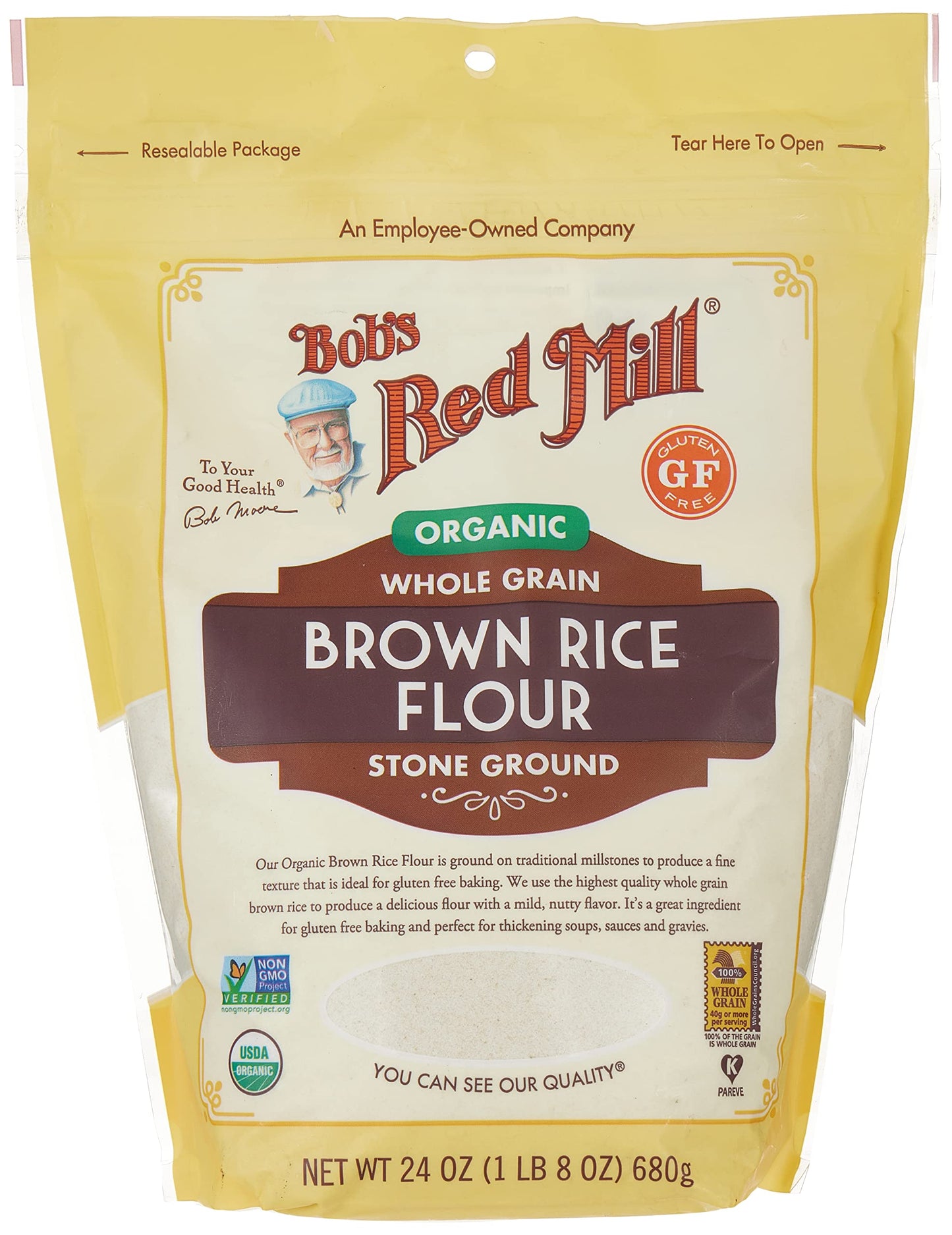 Bobs Red Mill Organic Brown Rice Flour 24 Oz