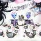 1 Pcs Halloween Happy Birthday Cake Topper Glitter Jack And Sally Castle Ghost Halloween Cake Pick For Nightmare Before Christma