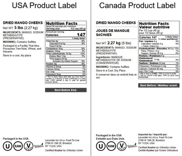 Food to Live Dried Mango Cheeks - Premium Quality, Unsweetened, 5 Pound, Gluten-Free, Raw Vegan Snack