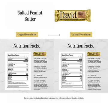 David High Protein Bars No Sugar - Sugar Free Protein Bars, Low Carb, Gluten Free - 28g of Protein, 150 Calories - David Bar On-