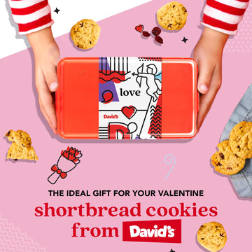 Davids Cookies Cranberry Pistachio Biscuits Sweet Sampler in Love Tin - 9.3oz Irresistible Crunch, Snacks & Bakery Treats - Ide