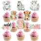 Weecent 48 Pcs Wild One Cupcake Toppers One Cake Topper 1St Birthday Girl Wild One Birthday Decorations Girl Jungle Safari Theme