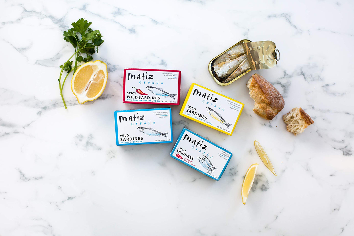 Matiz Spicy Wild Spanish Sardines In Olive Oil And Piri Piri Pepper, 4.2 Oz (5 Pack) | Imported From Spain | Wild-Caught And Hand-Packed |