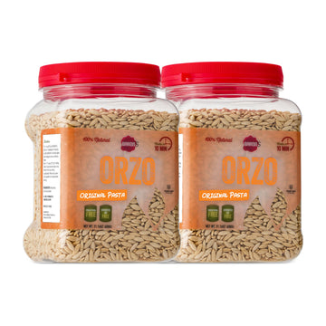 Barons Orzo Pasta Original | 2 Pack Of 21.16Oz Kosher Jars | Natural Israeli Rice-Shaped Orzo For Soups, Casseroles & Salads | C