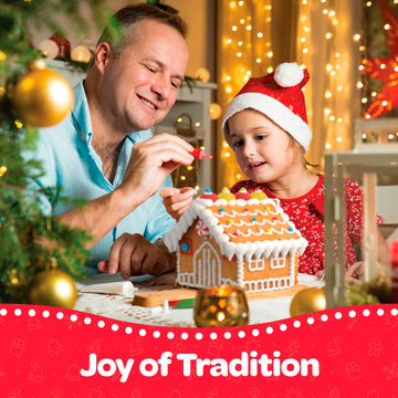 Gingerbread House kit [Set of 4] Mini Village Gingerbread Decorating House Kit Fun Holiday Activity for Kids, Ease Crafted Groov