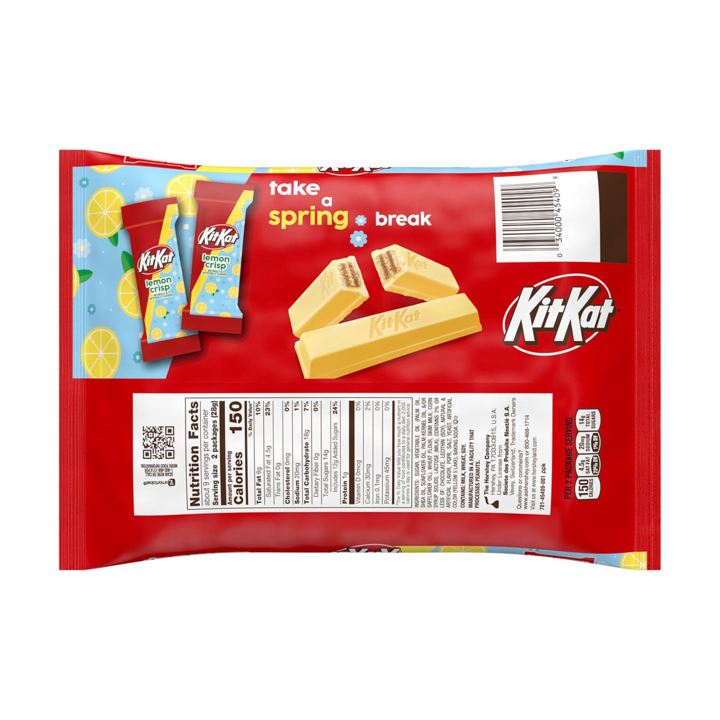 Kit Kat Miniatures Lemon Flavored Creme Wafer, Easter Candy Bag, 8.4 Oz