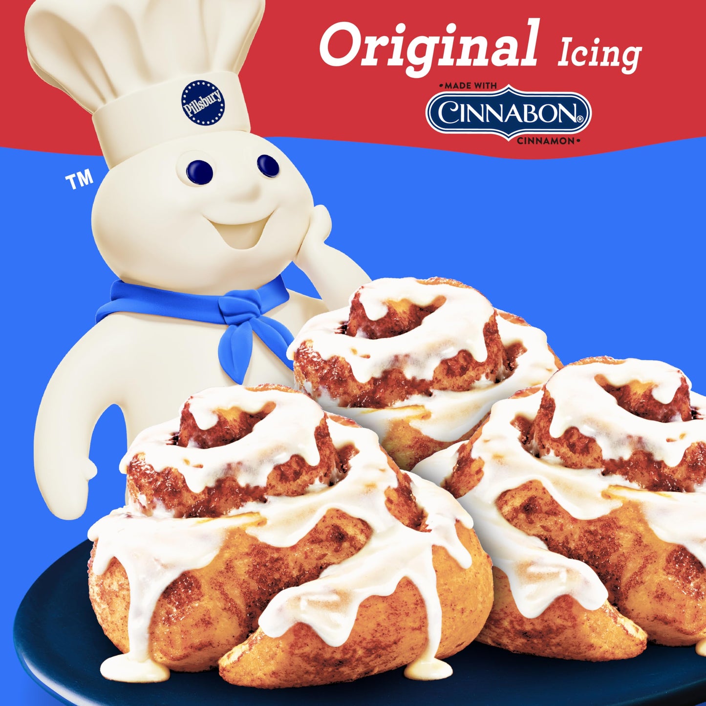Pillsbury Grands! Cinnamon Rolls with Cinnabon Cinnamon and Original Icing, Refrigerated Canned Pastry Dough, 5 Ct, 17.5 oz