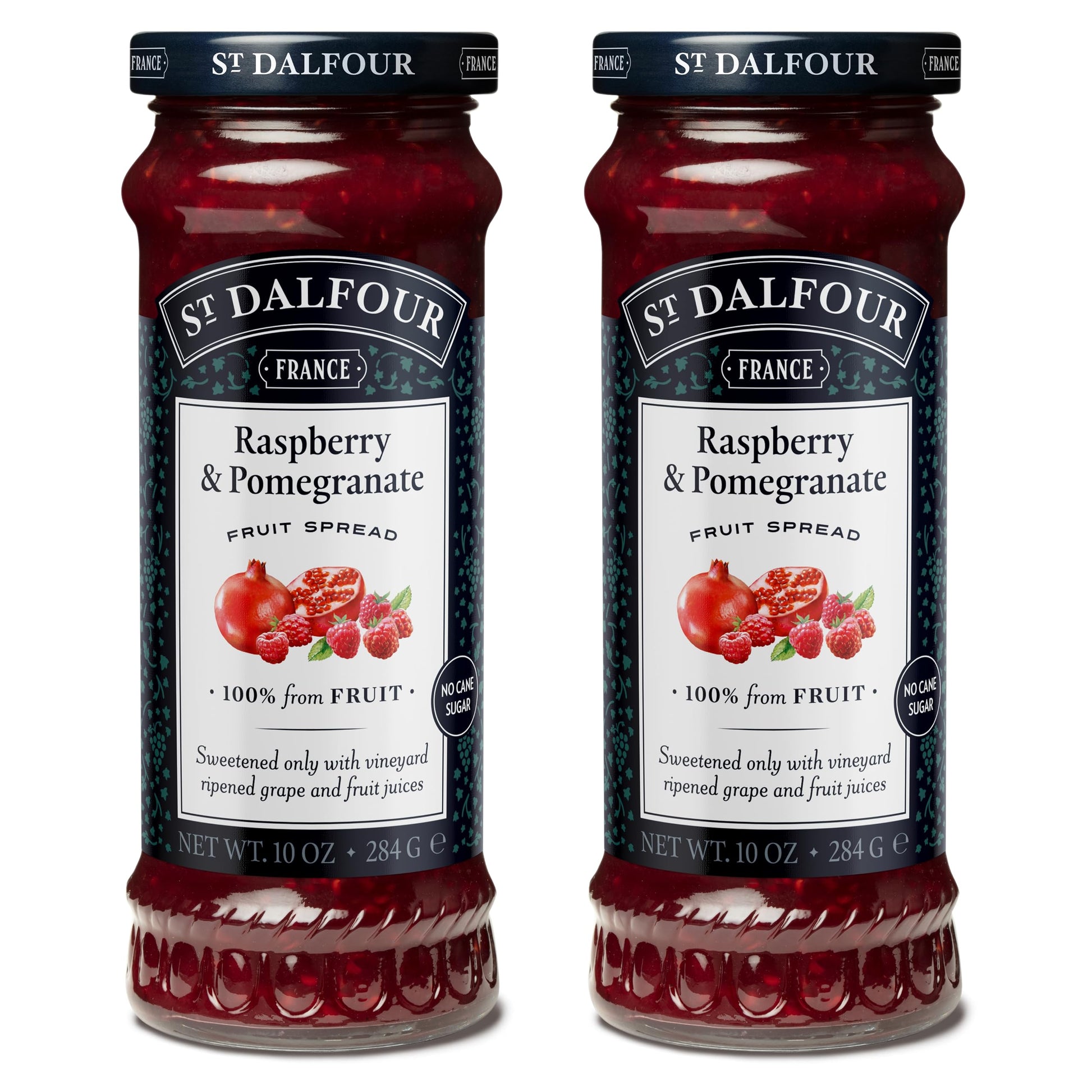 St. Dalfour Raspberry & Pomegranate Fruit Spread - 10oz - 100% from Fruit, No Artificial Ingredients, Non-GMO, No Cane Sugars, A