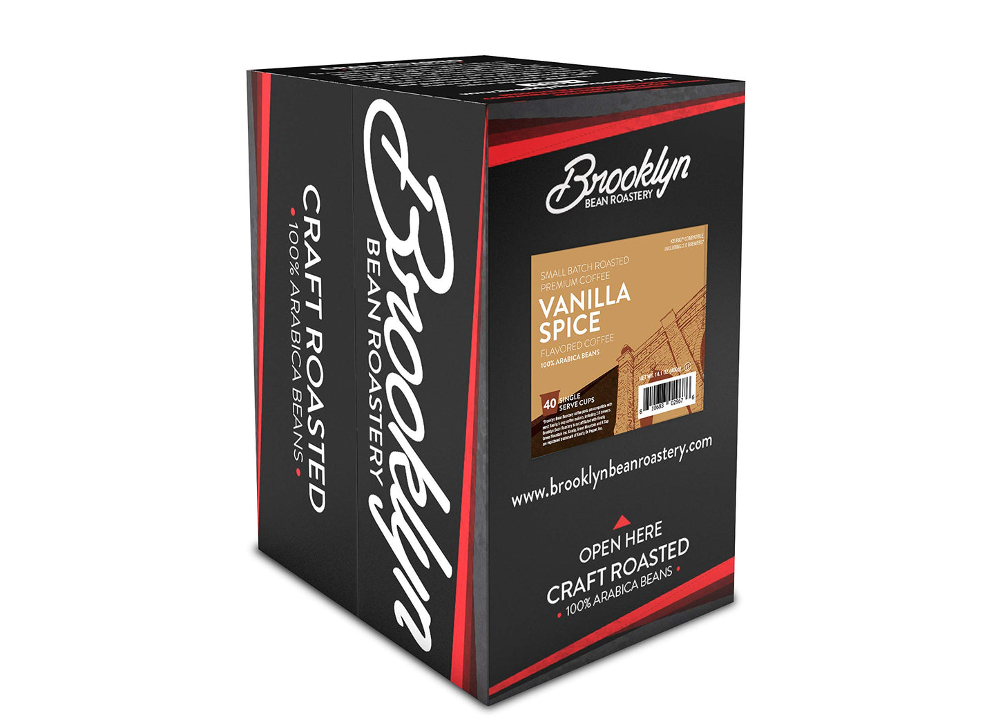 Brooklyn Bean Roastery Vanilla Spice Flavored Coffee, 40 Count Pack
