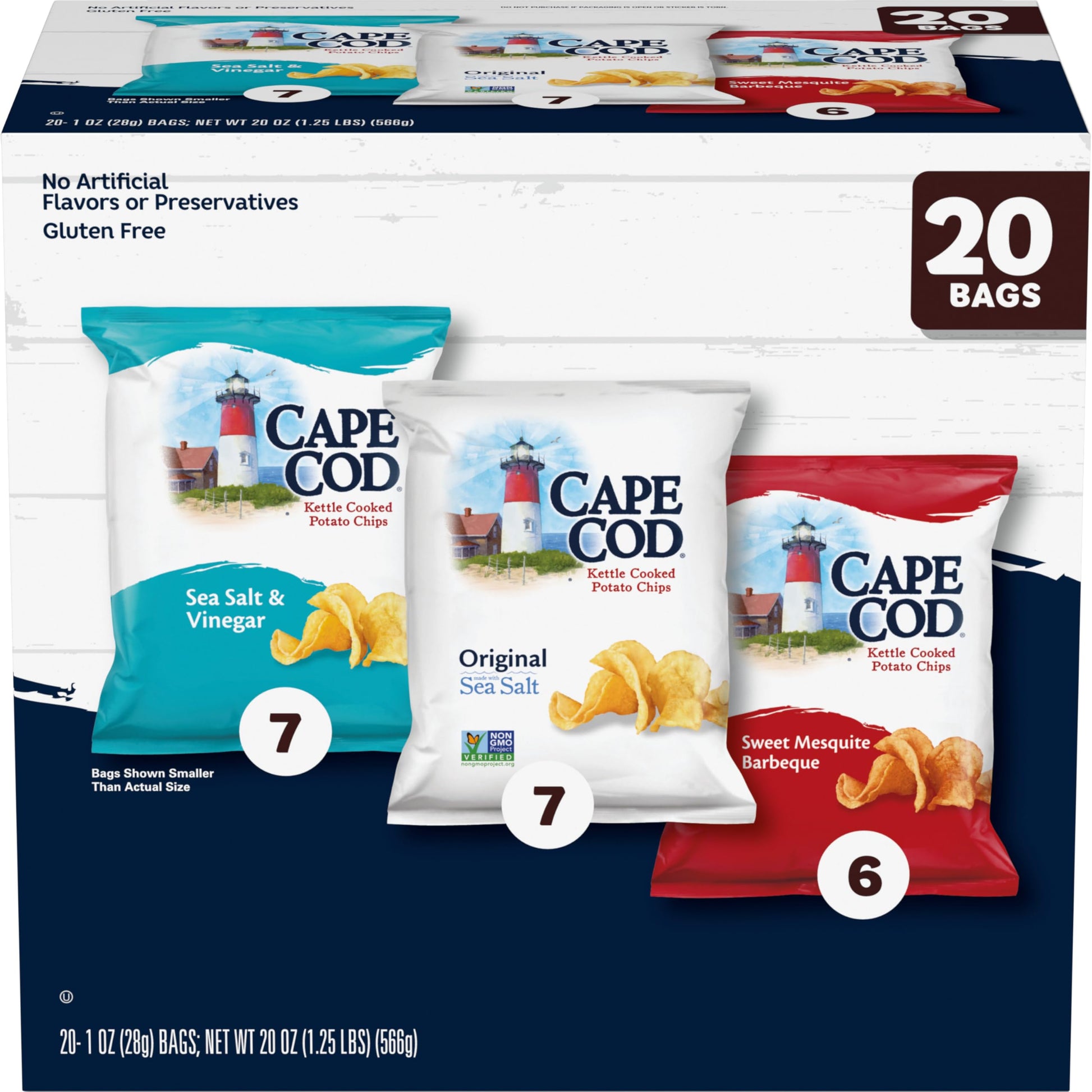 Cape Cod Variety Pack Chips, 20 Count, 1 Oz Bags, Model 200790115025