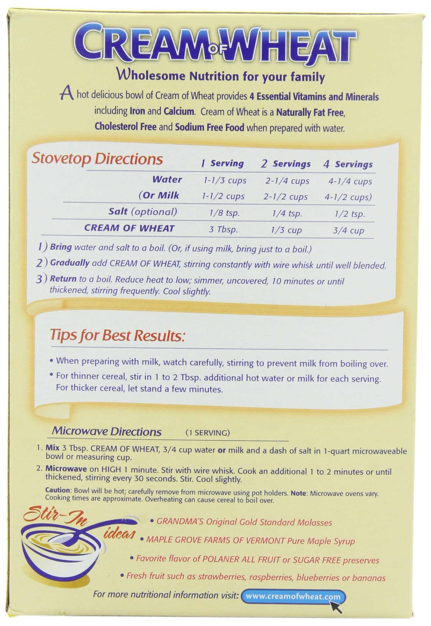 Cream Of Wheat, Original Stove Top, 10 Minutes, 28 Ounce Boxes (Pack Of 4)
