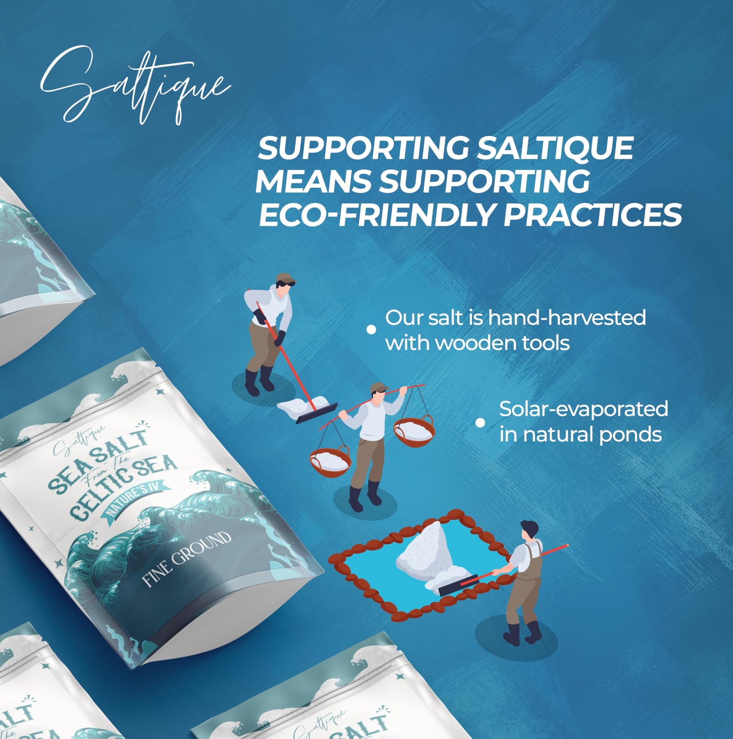 Saltique French Sea Salt Fine - 100% Natural, Unrefined Mineral Salt, 8 Ounce (Pack of 1)
