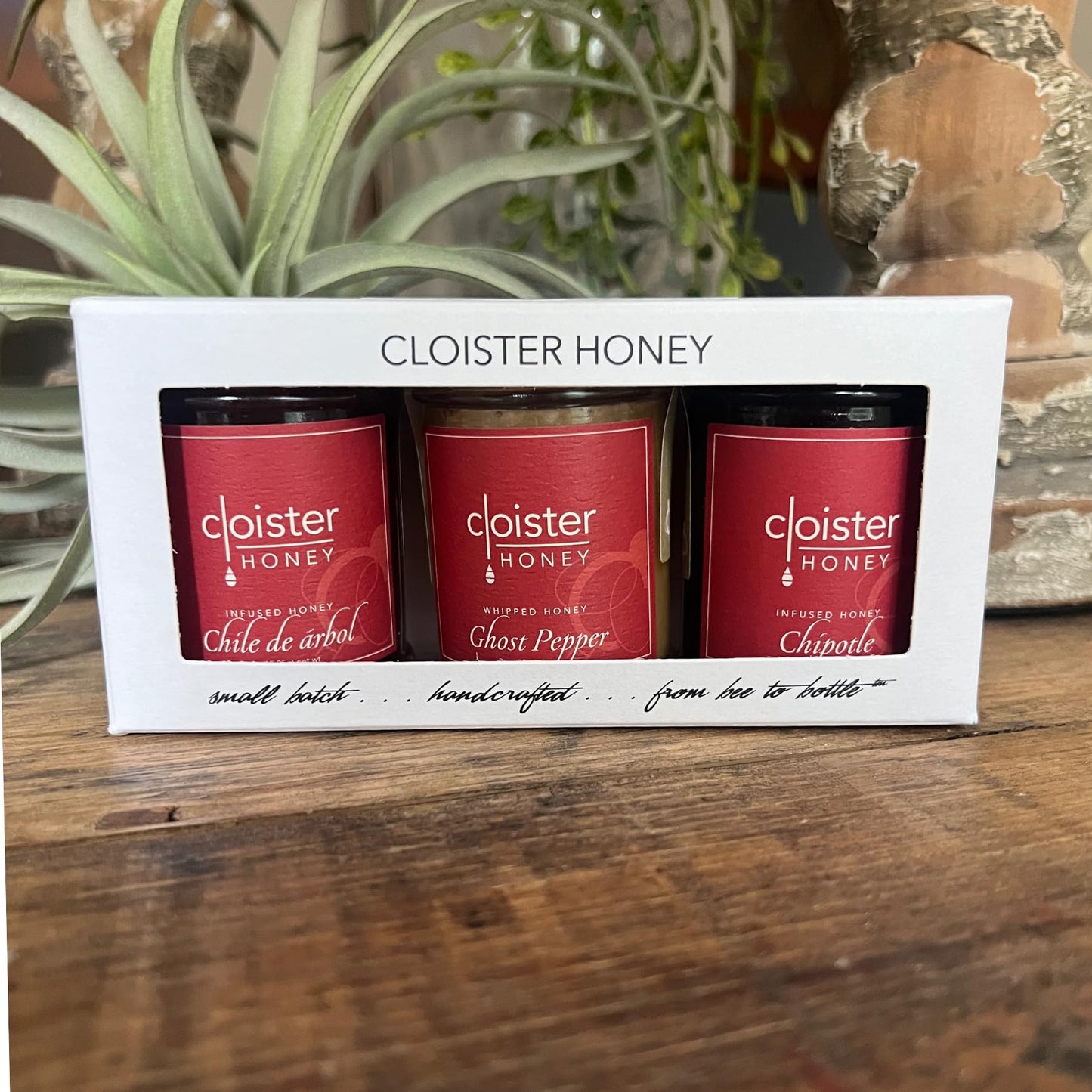 Cloister Honey Trios - Hot Honey (3 X 3 Oz) | Hand Crafted | Raw Artisan Honey | 100% Pure, Raw & Unfiltered | All Natural | Mad
