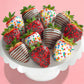 A Gift Inside Chocolate Dipped Strawberries - 12 Count, Multicolor
