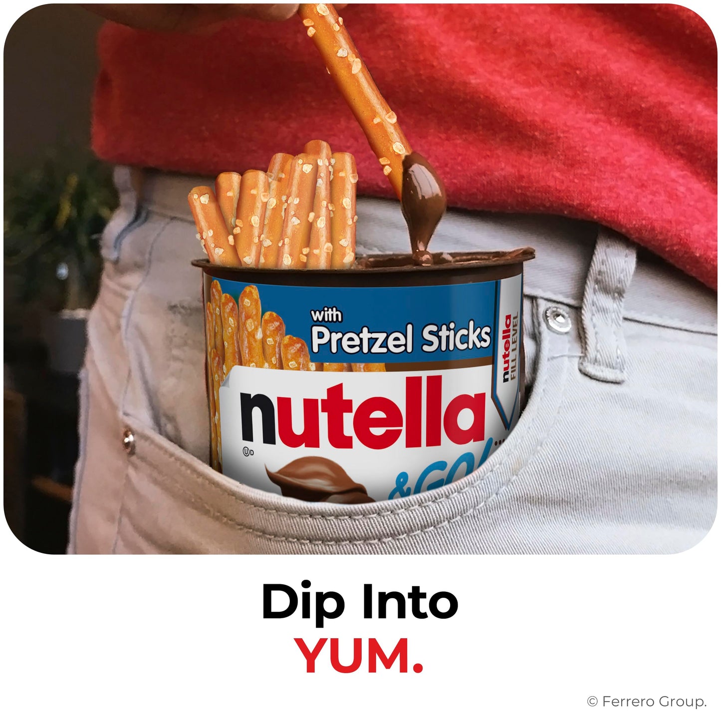 Nutella & GO! Chocolate Hazelnut Spread with Cocoa + Pretzel Sticks  10 Snack Packs  1.9 oz Each