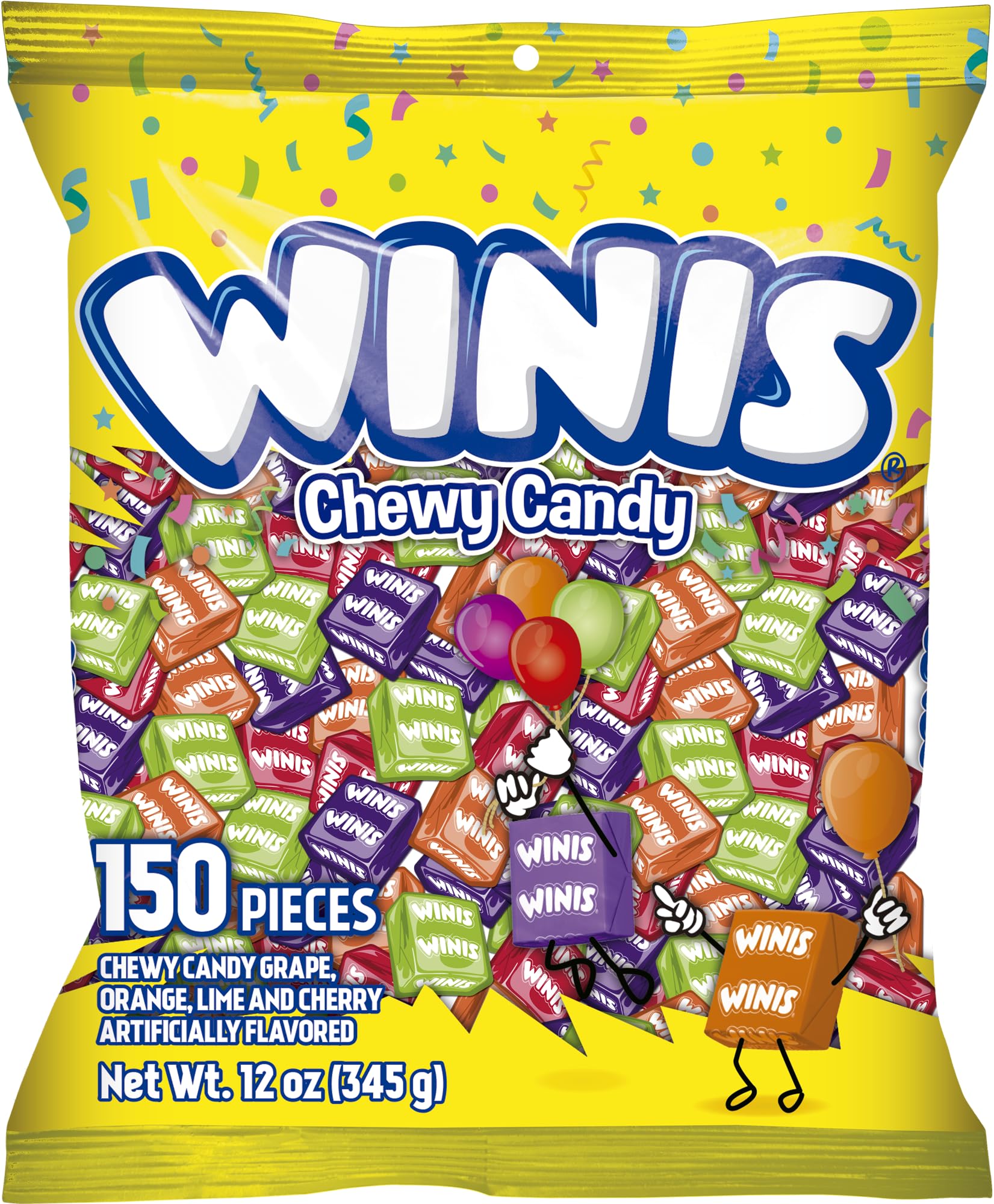 Chewy Candy Winis Original Variety Bag - Taffy Candy 150 individually wrapped pieces- Sharing Size 12 Oz Bag Assorted Halloween 