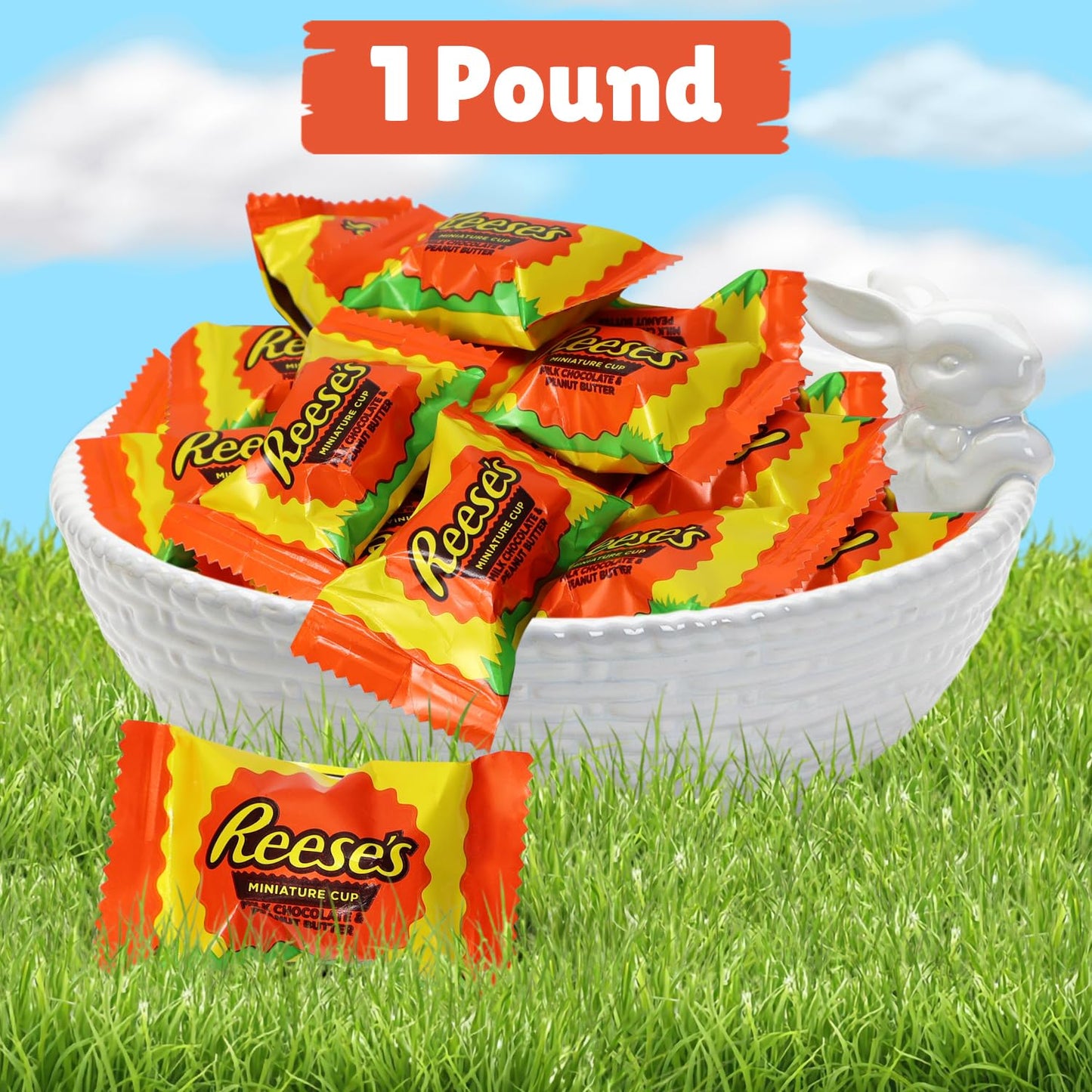 Bulk Peanut Butter Cup Miniatures Candy - 1.5 Pound (75 Pieces) Individually Wrapped Milk Chocolate Candy For Parties & Treats
