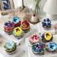 Rssta i 60 Pack Edible Flowers Cake Decorations, Wafer Paper Toppers for Wedding & Birthday, Design 10