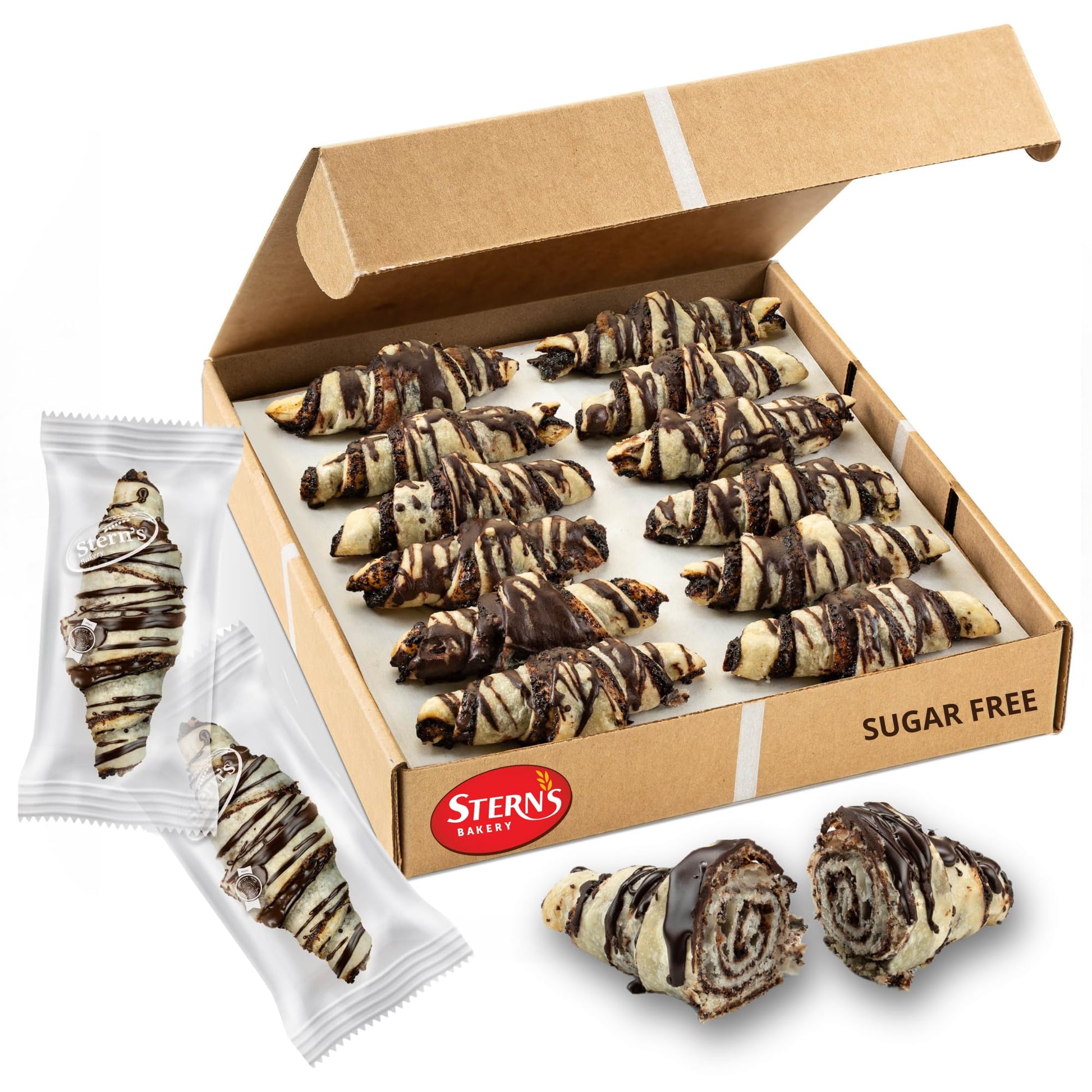 Diabetic Sugar Free Cookies By Sterns Bakery | [10 Count] Low Calorie Cookies Individually Wrapped | Sugar-Free Chocolate Pastri