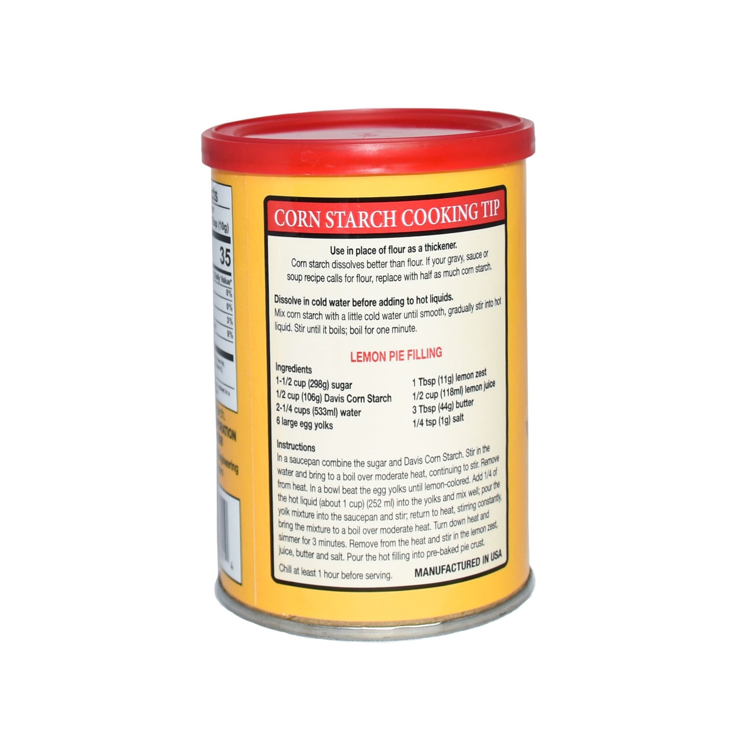 Davis Corn Starch, 6.5 Ounce Can