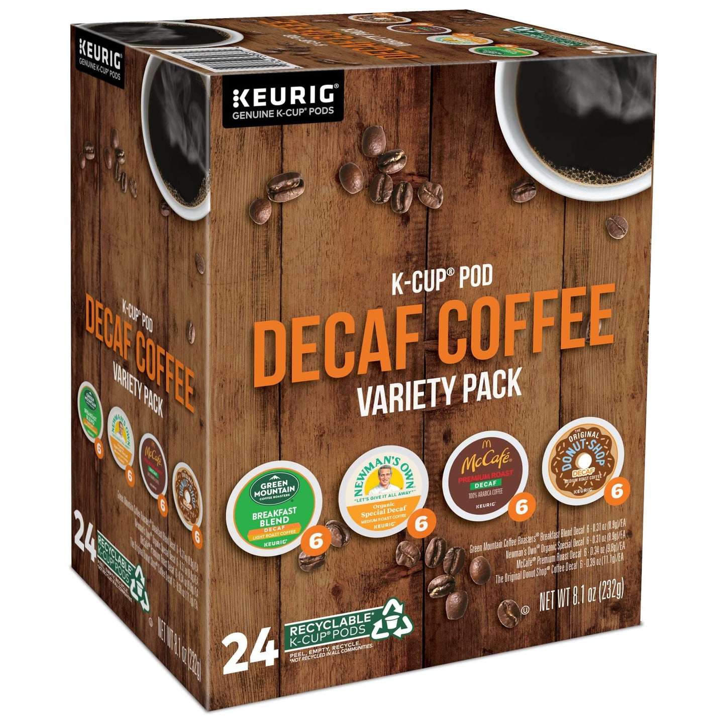 Keurig Decaf Coffee Variety Pack - Single Serve K-Cup Pods, 24 Count