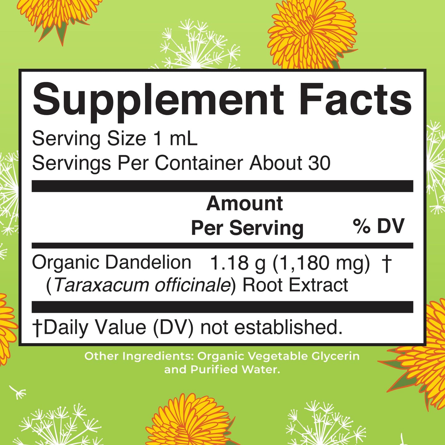MaryRuth Organics Organic Dandelion Root Extract | Liquid Herbal dietary product | 1 Fl Oz | Vegan, Gluten Free, Non-GMO