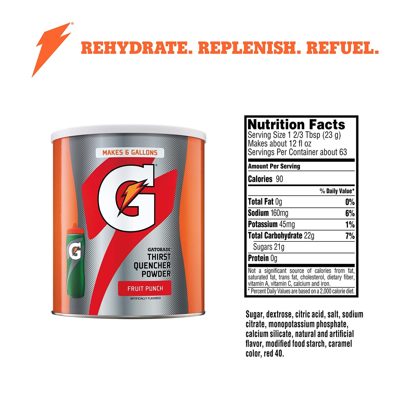 Gatorade Powder Canister Fruit Punch, 51 Ounce (Pack of 3)