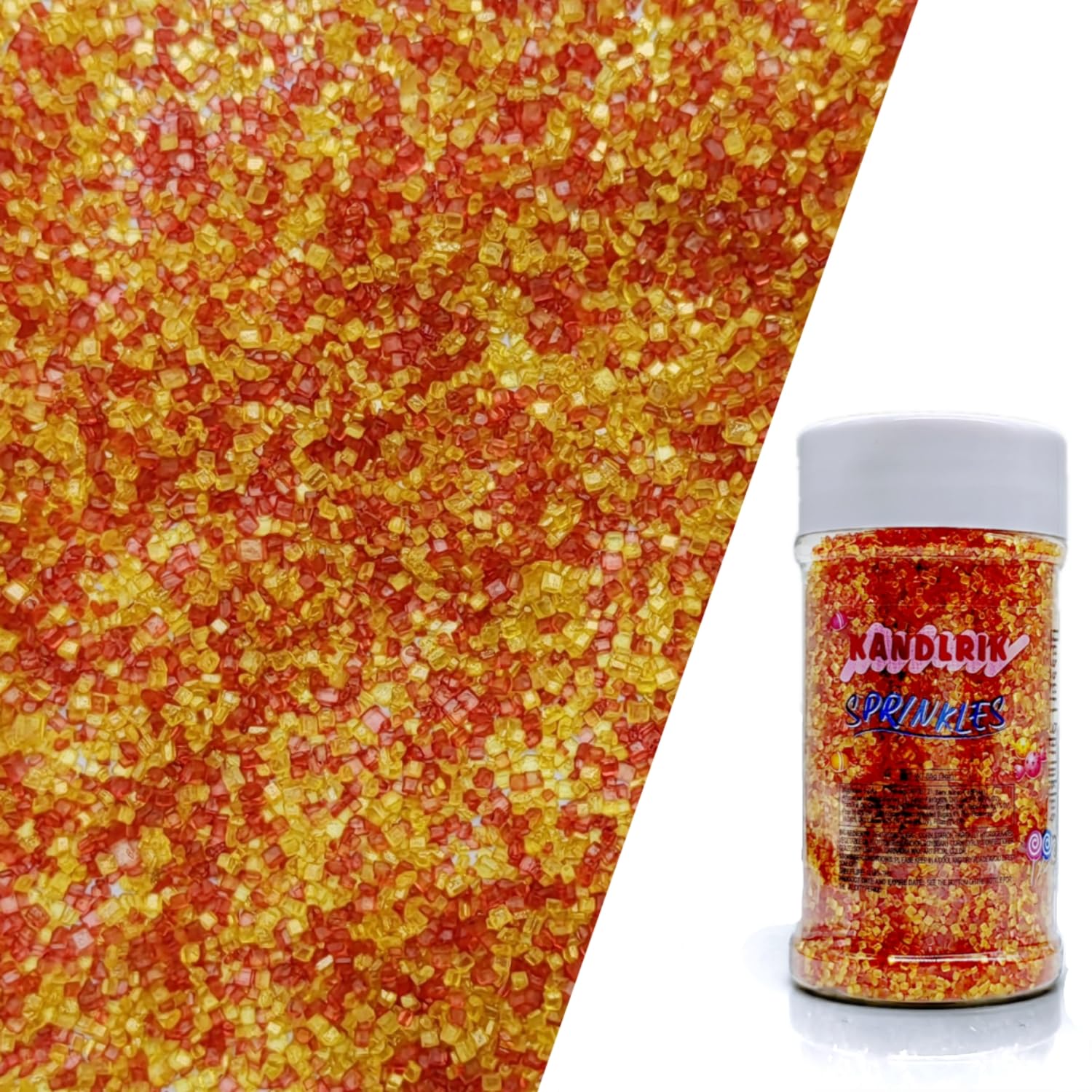 Edible Sanding Sugar Sprinkles for Cookie Decorating, Sugar Sprinkle Mix For Celebration Cakes, Cupcakes, Cookies, 3OZ (Red&Gold