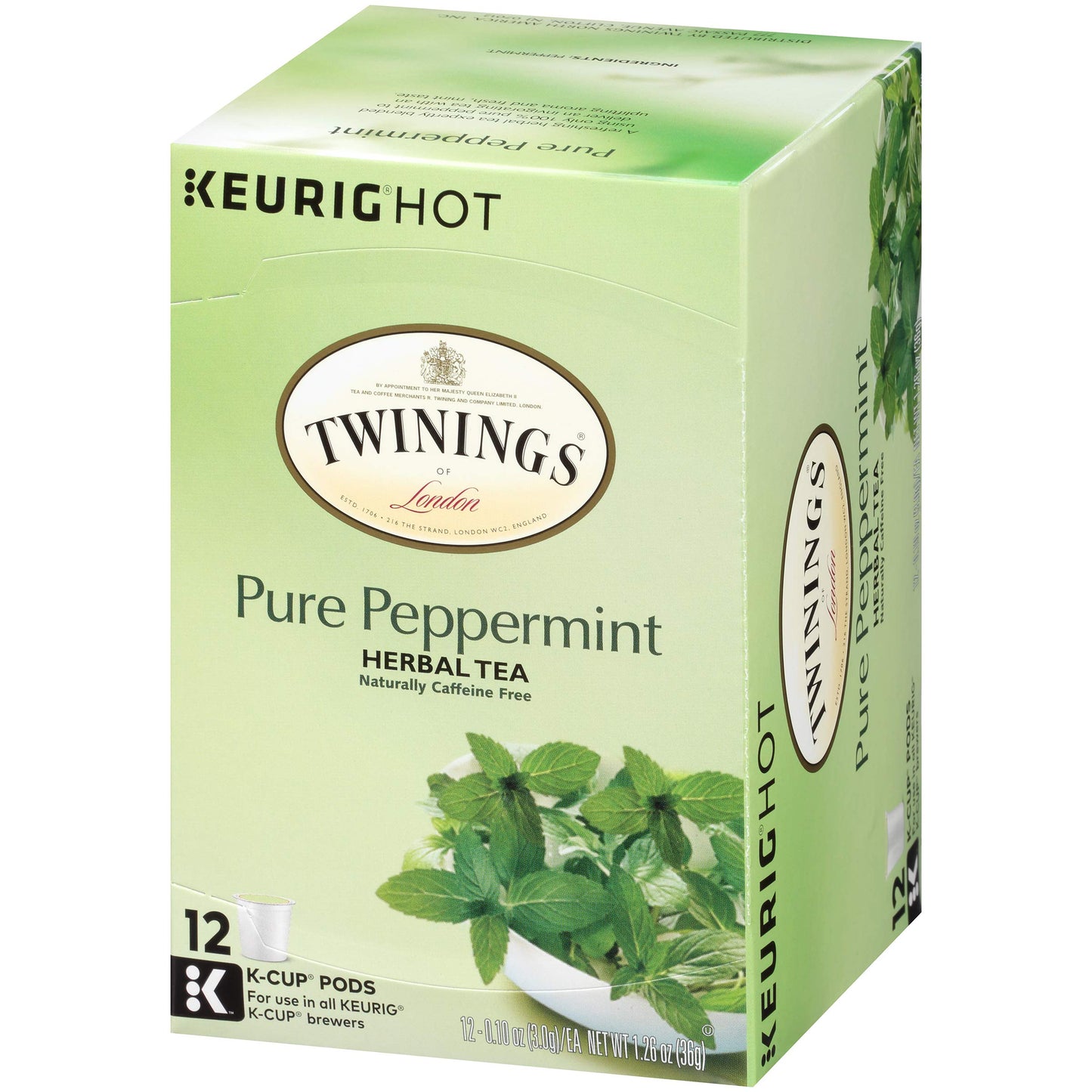 Twinings Of London Pure Peppermint Tea K-Cups For Keurig, 12 Count