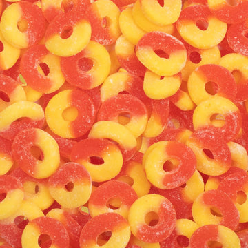 Candy Break Fruity Peach Rings 5 Lbs Share Size Bag - Sweet & Chewy Gummies Bulk Candy Pack - Snacks For Kids & Grown Ups