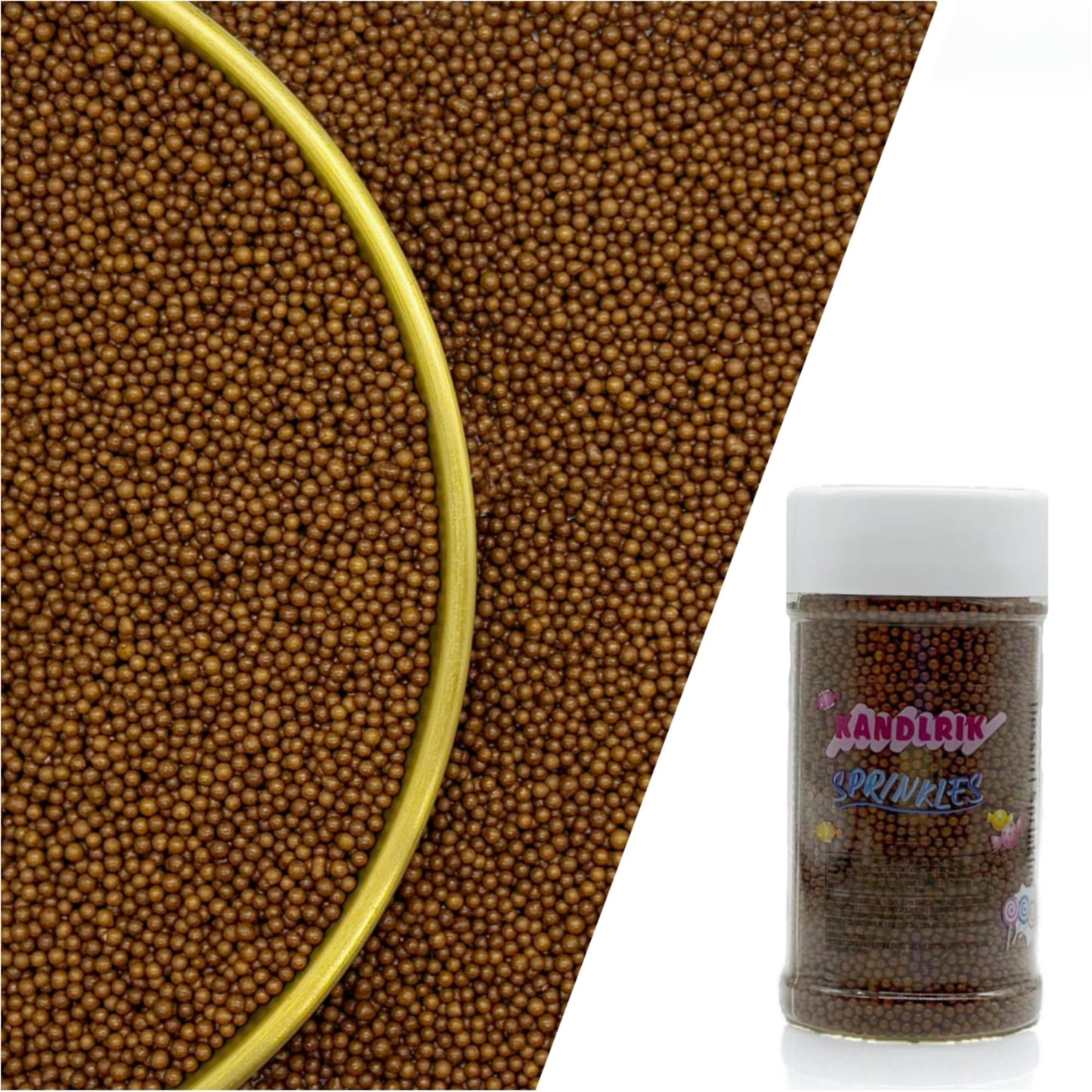 Edible Brown Sprinkles 2mm Mini Pearls Cake Decorations Cupcake Toppers Cookie Decorating Perfect for Wedding Party Valentine Ha