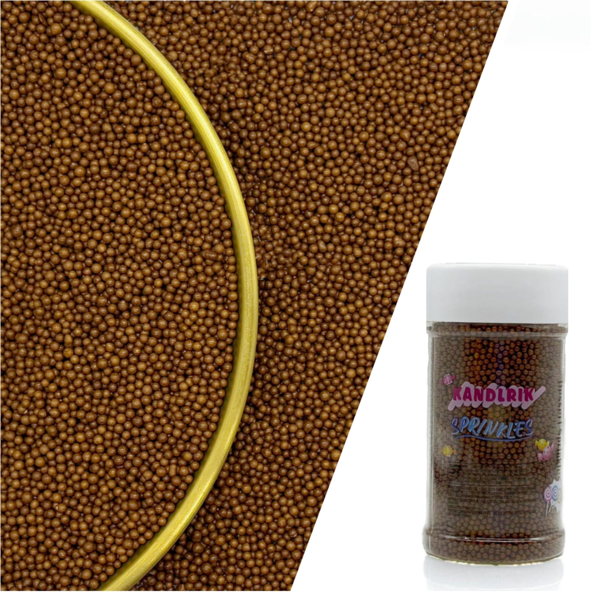 Edible Brown Sprinkles 2mm Mini Pearls Cake Decorations Cupcake Toppers Cookie Decorating Perfect for Wedding Party Valentine Ha
