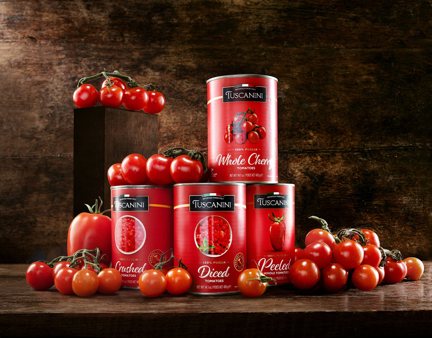 Tuscanini Diced Tomatoes 14.1Oz (4 Pack) | 100% Italian Tomatoes, Delicious Taste & Texture, Perfect For Pizza And Sauces, Bpa F