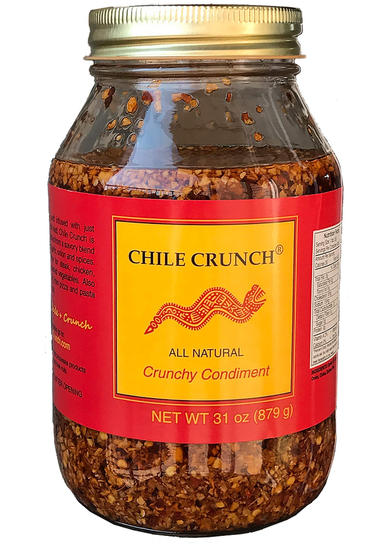 Chile Crunch - A Crunchy All Natural Spicy Condiment (Original) - 31Oz. Party Jar