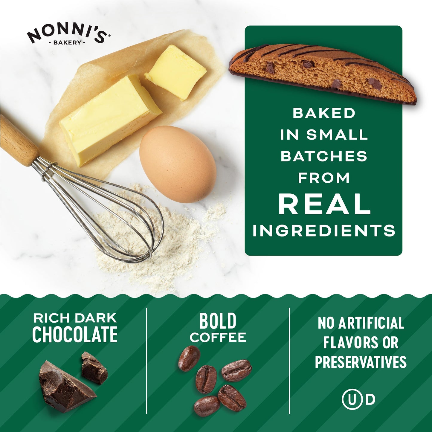 Nonni'S Espresso Chocolate Chip Biscotti Cookies - Espresso Chocolate Chip Cookies - Biscotti Italian Cookies W/Dark Chocolate -