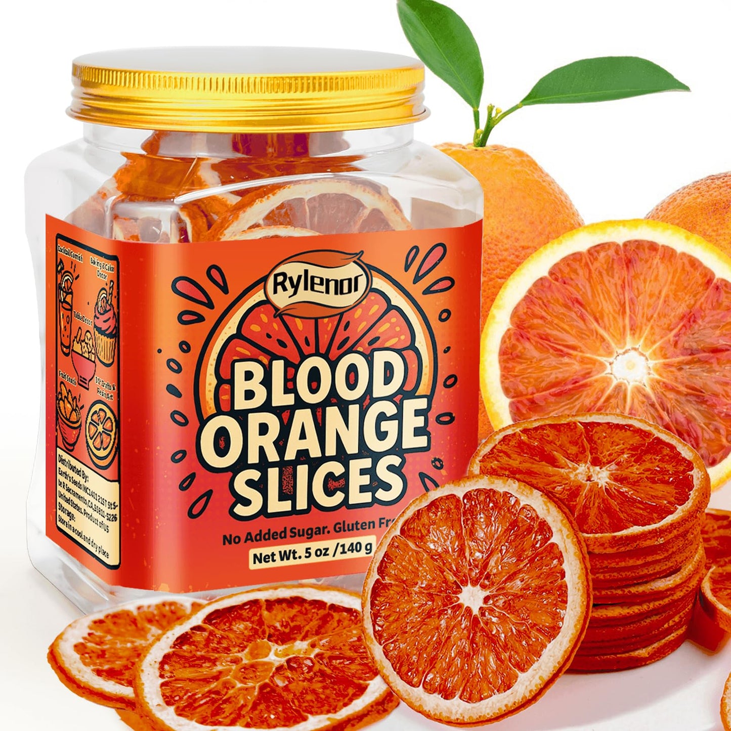 Dried Blood Orange Slices For Mixed Flavors 5 Oz /140G  Dehydrated Blood Orange For Baking  Halloween Fruit Snacks  Christmas Decor  Aromatherapy Candles And Soap Making  Sugar Free