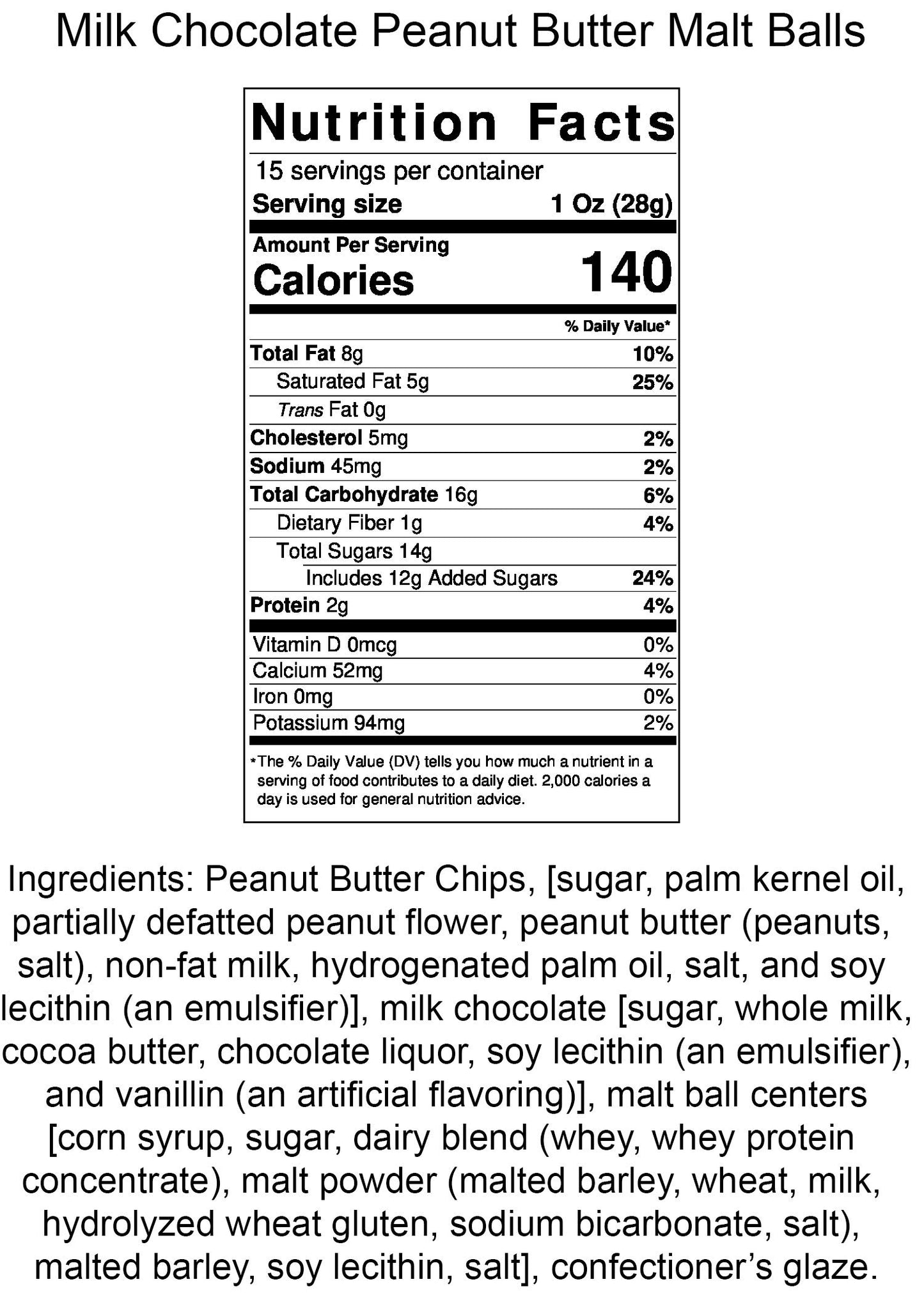 Premium Chocolate Candy (Peanut Butter Malt Balls 12 Oz. Tub (2 Count))
