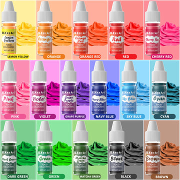 Food Coloring Liquid - Ercorart 16 Colors Food Coloring, Food Grade Food Dye, Tasteless Food Color Set For Cake Decorating, East