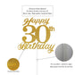 30Th Birthday Cake Topper, 30Th Happy Birthday Party Decoration With Premium Gold Glitter