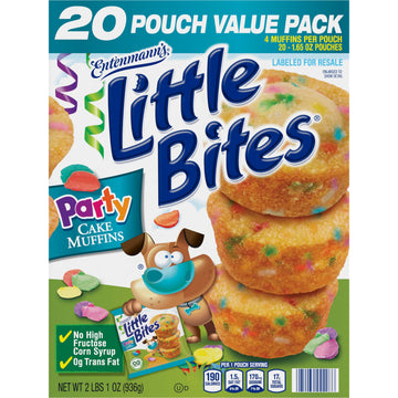 Entenmann'S Little Bites Party Cakes Muffins, 20 Pouch Value Pack