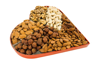 Anna And Sarah Premium Mixed Nuts Large Size Heart Shaped Gift Basket, Walnut-Almond-Cashew-Oregon Hazelnut-Apricot Seed-Pecan F