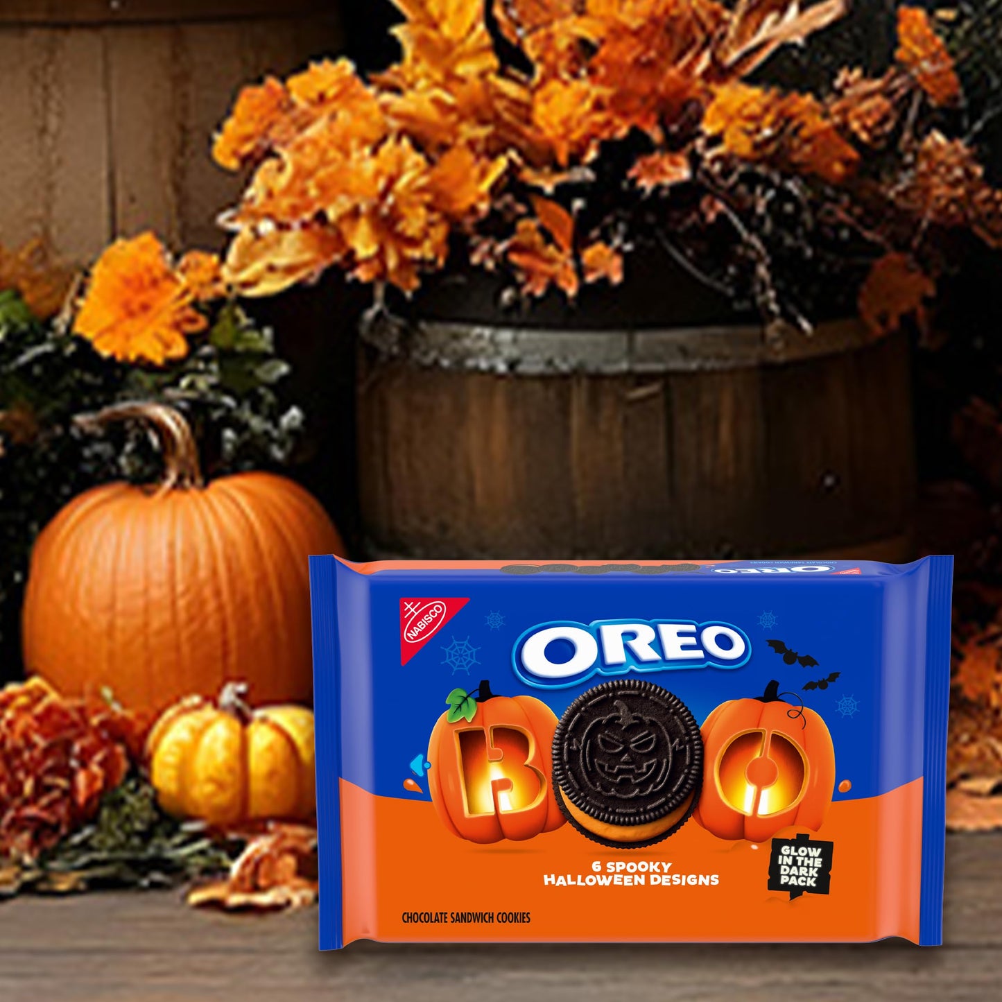 Oreo Limited Edition Halloween Orange Creme Chocolate Sandwich Cookies, 18.71 oz