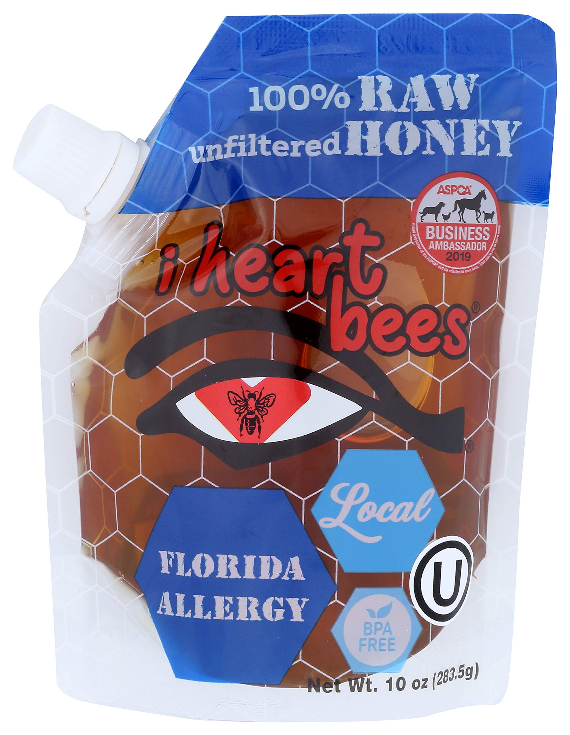 I HEART BEES Allergy Blend Honey - Raw and Unfiltered - 10 Ounces - Kosher Certified