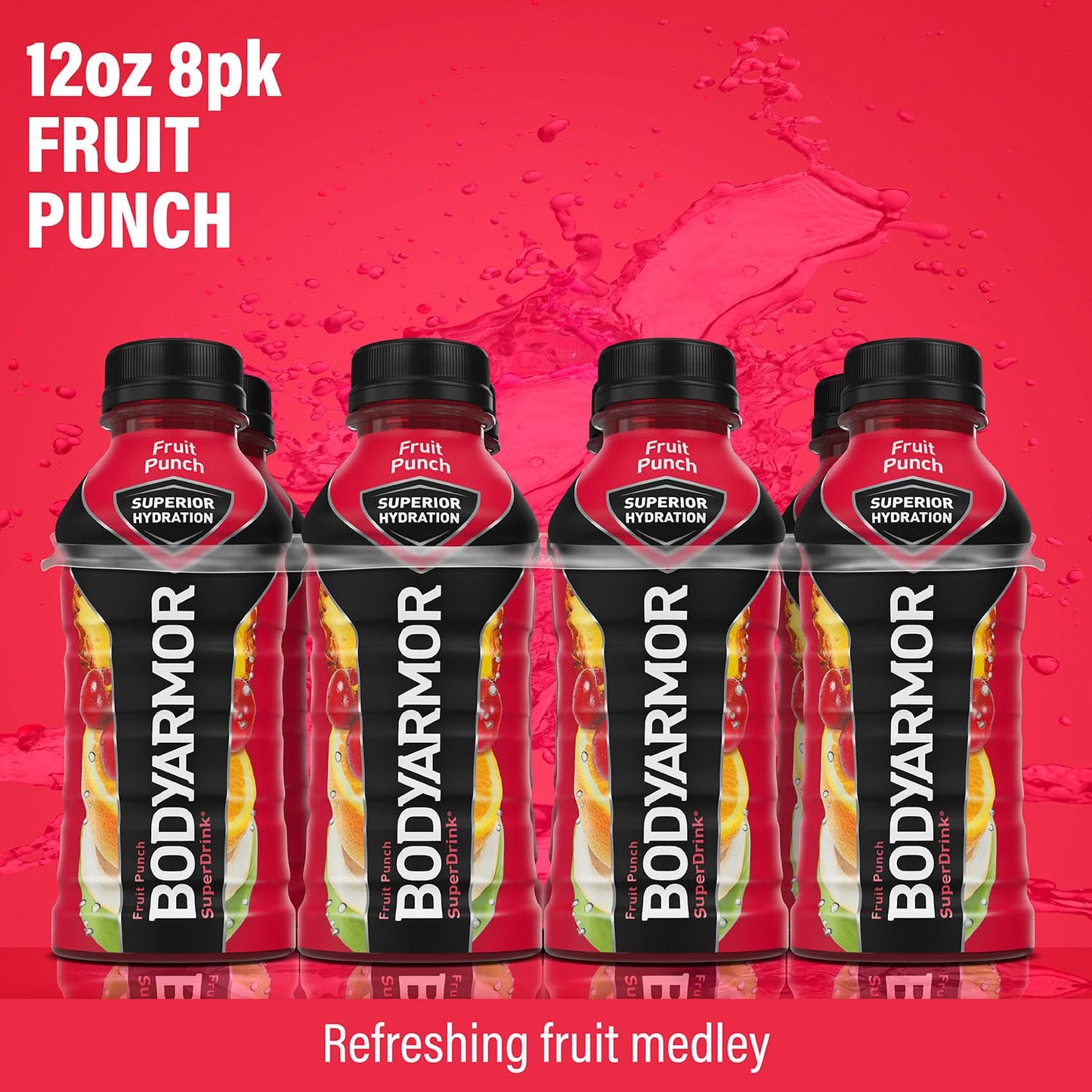 Bodyarmor Sports Drink Sports Beverage, Fruit Punch, Natural Flavors With Vitamins, Potassium-Packed Electrolytes, Perfect For Athletes, 12 Fl Oz (Pack Of 24)