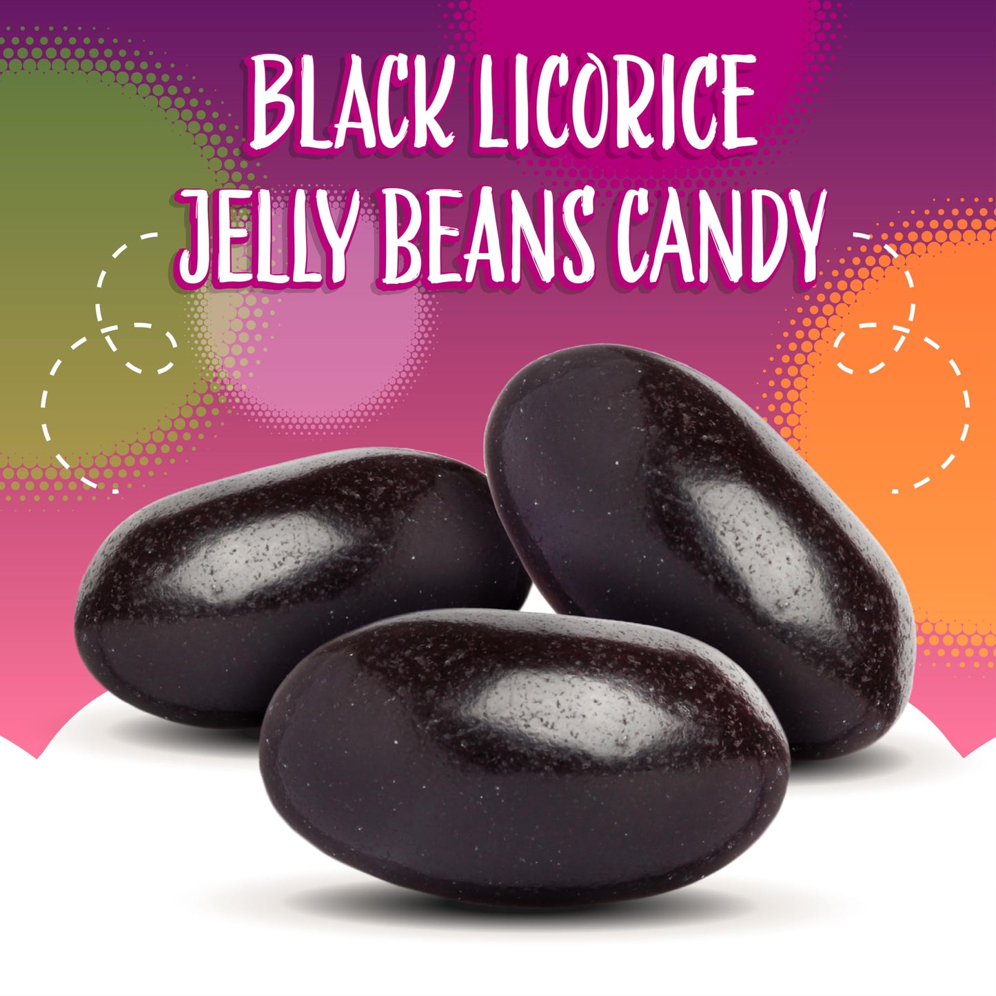 Old-Fashioned Black Licorice Jelly Beans Candy Gluten-Free Vegan 3 Pound Bag
