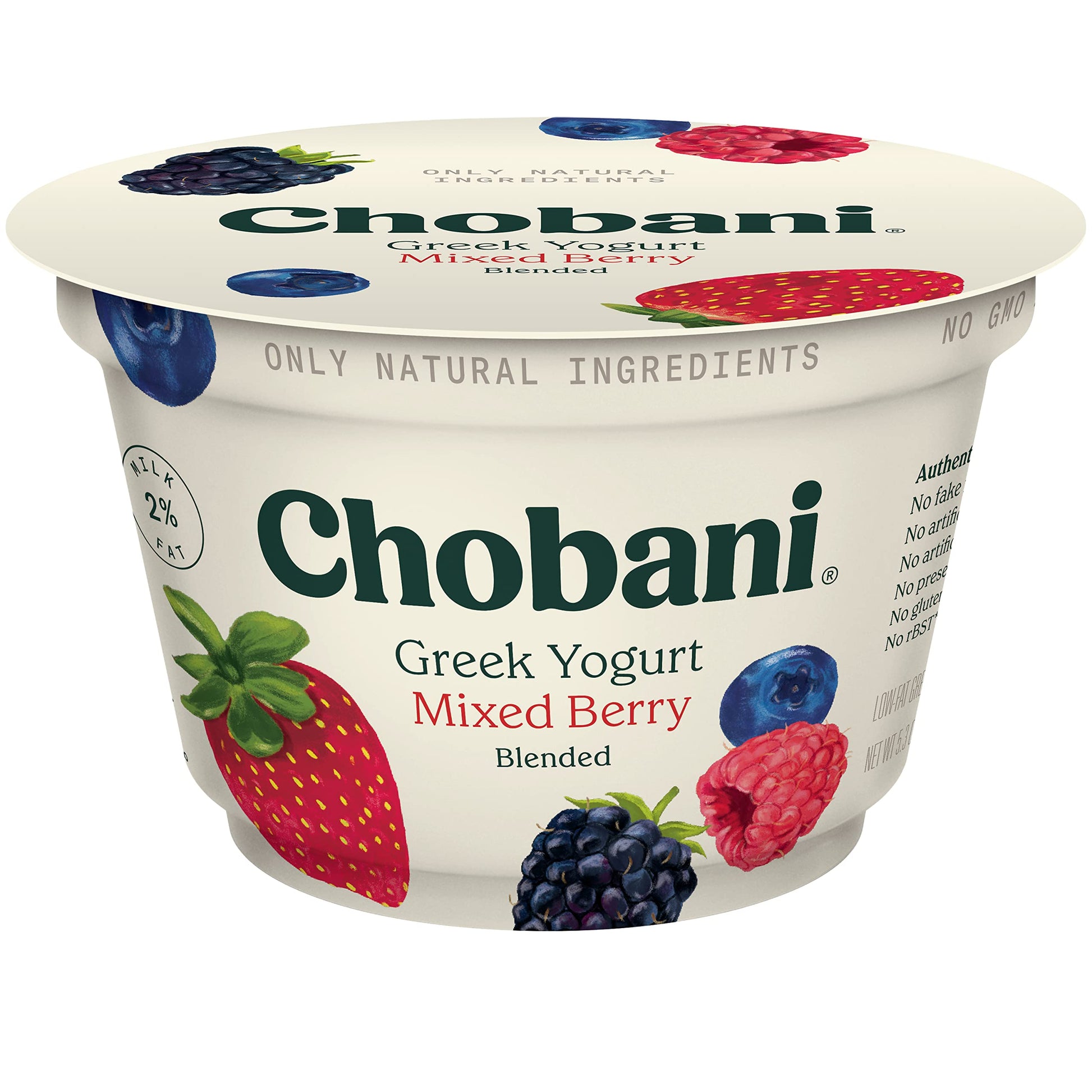 Chobani Low-Fat Greek Yogurt Mixed Berry Blended 5.3oz