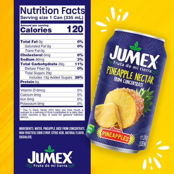 Jumex Pineapple Nectar - Recyclable Can, Non-BPA Lining, 11.3 Fl Oz, Pack of 24